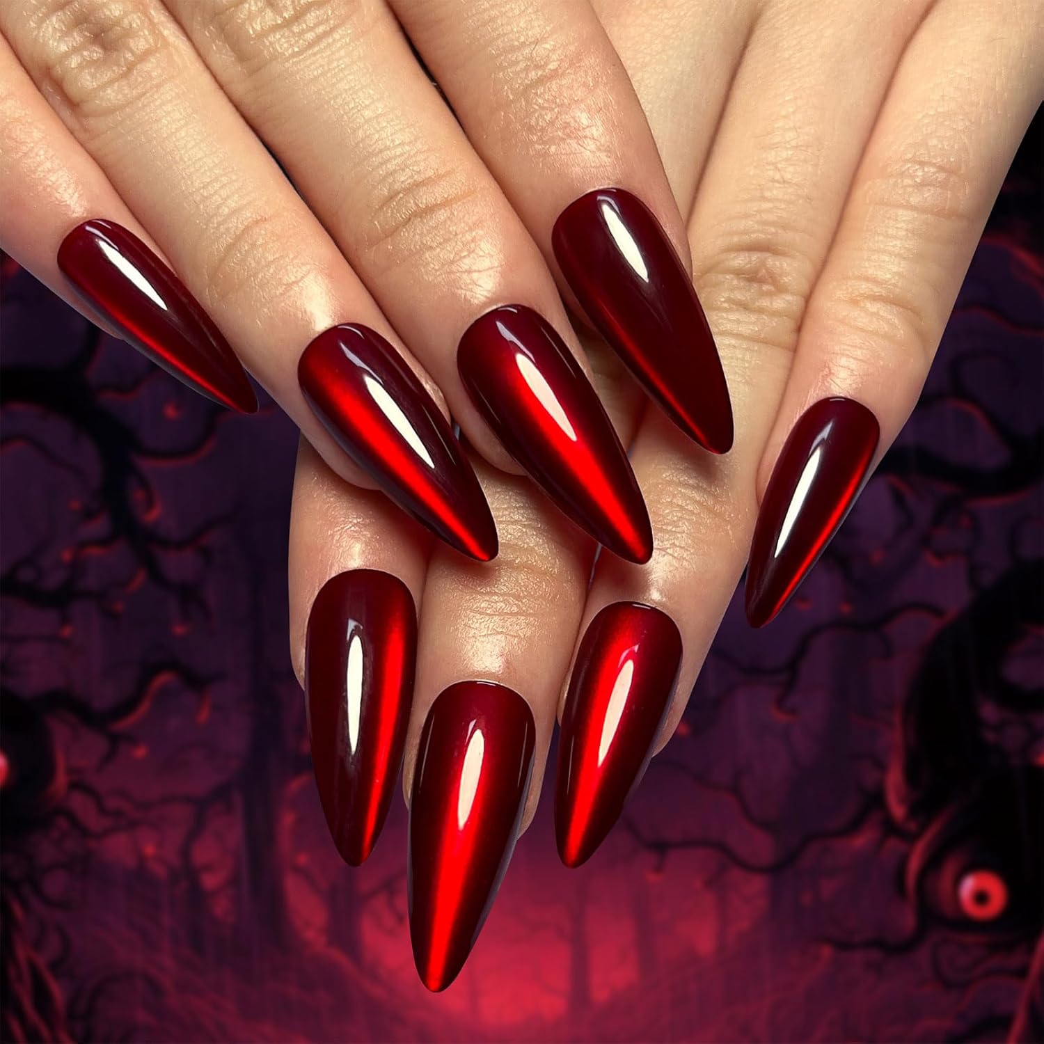 Halloween Cat Eye Press on Nails
